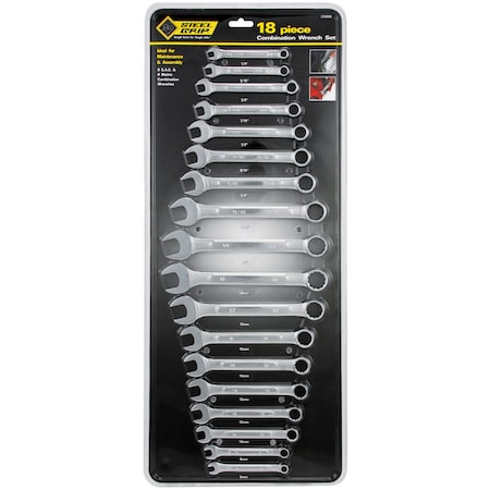 Steel Grip Steel Grip Metric and SAE Wrench Set 18 pc 56080